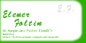 elemer foltin business card